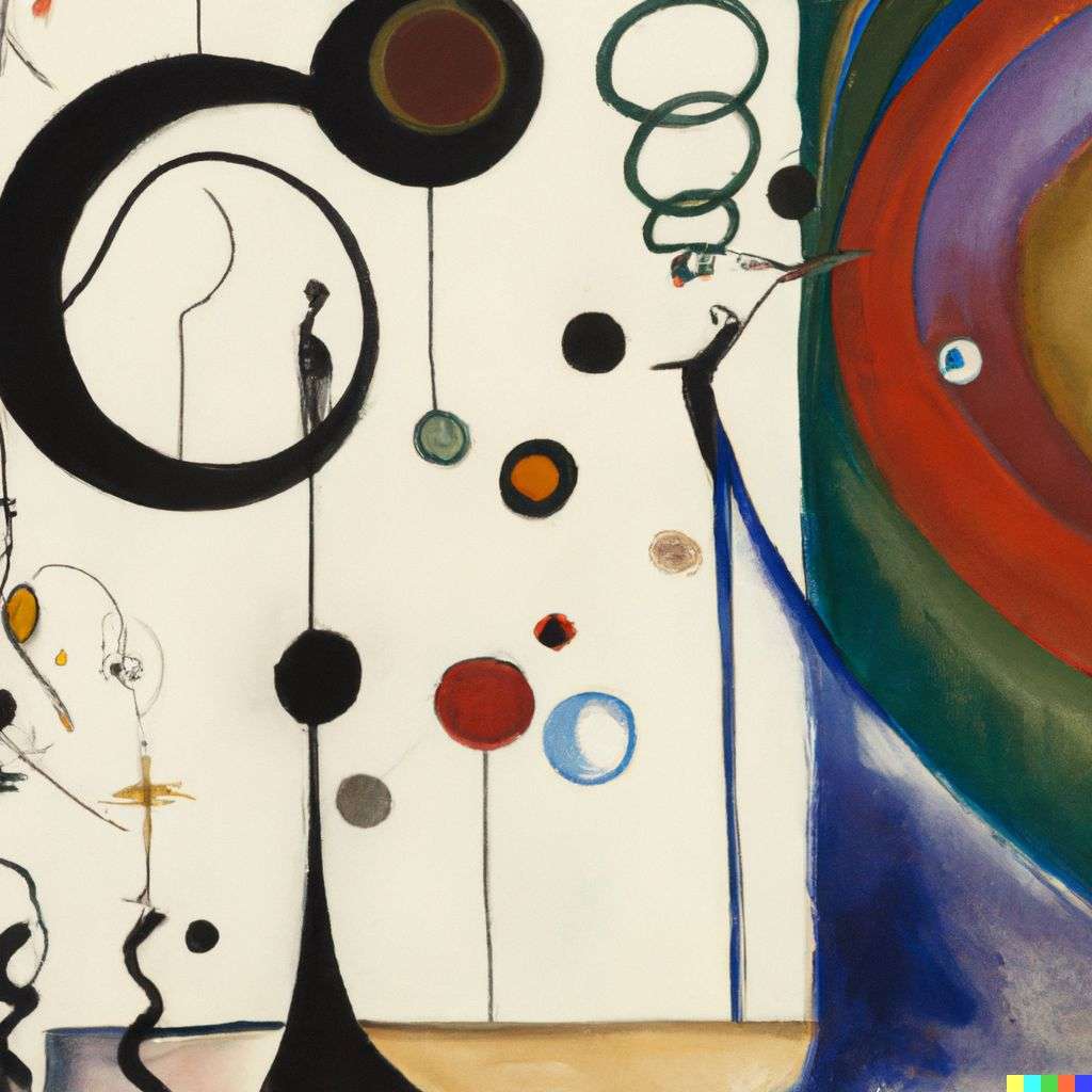 the discovery of gravity, painting by Wassily Kandinsky